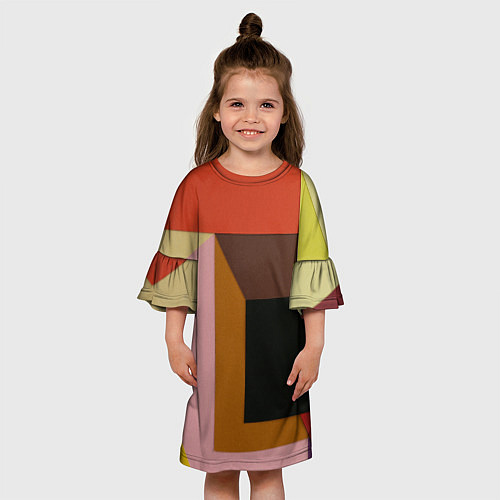 Детское платье Геометрическое множество разноцветных фигуры / 3D-принт – фото 3
