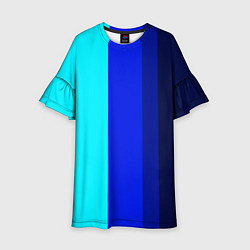 Платье клеш для девочки Контрастные вертикальные полосы, цвет: 3D-принт