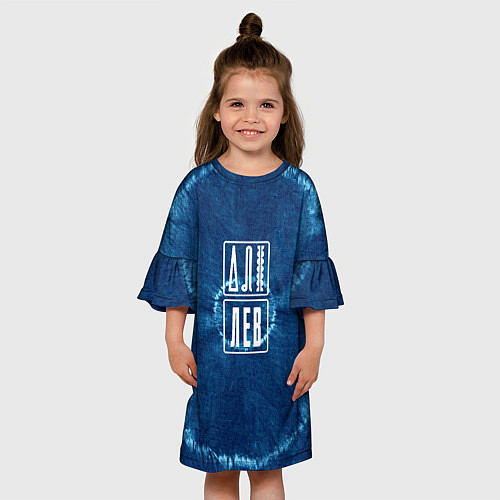 Детское платье Знак Лев на фоне тай-дай / 3D-принт – фото 3