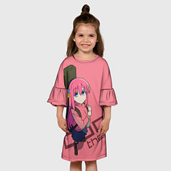 Платье клеш для девочки Аниме Одинокий рокер, цвет: 3D-принт — фото 2