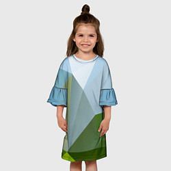 Платье клеш для девочки Геометрические соединения фигур, цвет: 3D-принт — фото 2