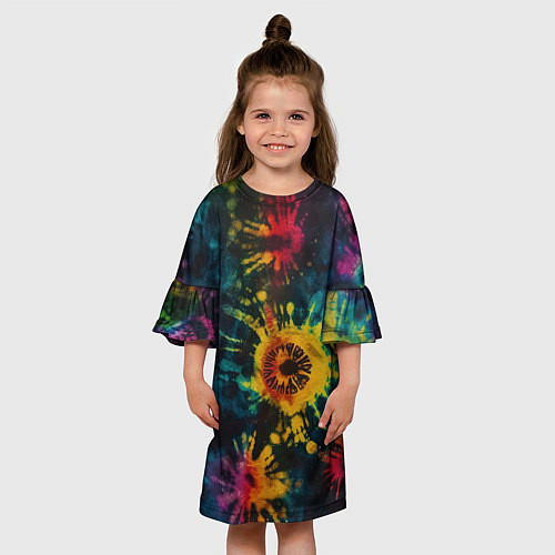 Детское платье Тай дай на темном фоне: арт нейросети / 3D-принт – фото 3