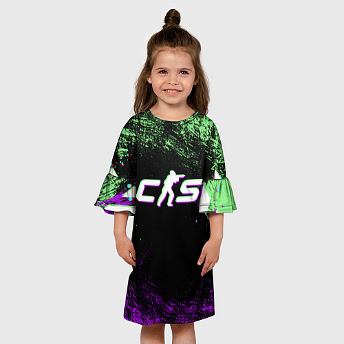 Детское платье Counter Strike 2 - Neon / 3D-принт – фото 3
