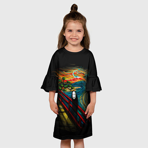 Детское платье Унесенные призраками Безликий бог в стиле Ван Гога / 3D-принт – фото 3