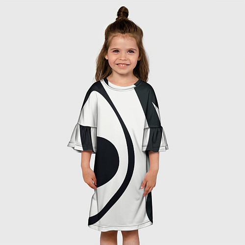 Детское платье Черная абстракция из фигур / 3D-принт – фото 3