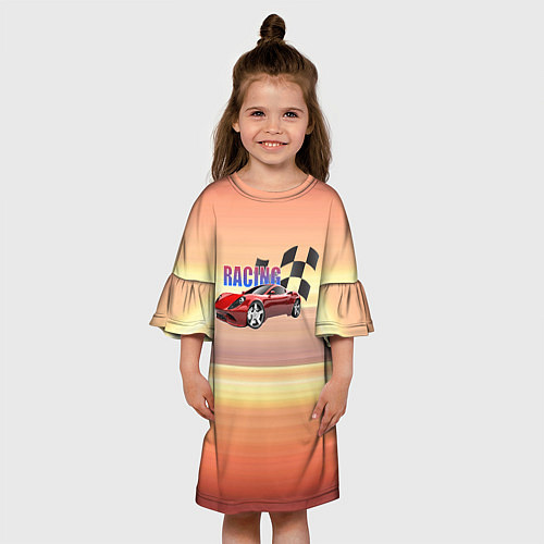 Детское платье Гоночная машина в градиенте / 3D-принт – фото 3
