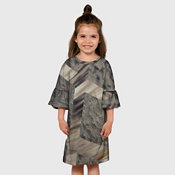 Платье клеш для девочки Дымчатое множество блоков, цвет: 3D-принт — фото 2