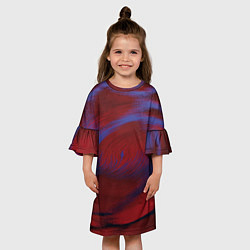 Платье клеш для девочки Красная буря, цвет: 3D-принт — фото 2