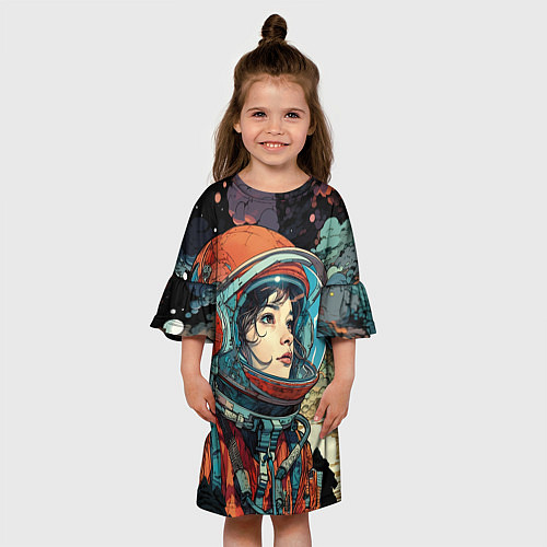 Детское платье Космическая путешественница / 3D-принт – фото 3