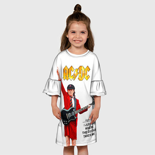 Детское платье Ангус Янг рок группа ACDC / 3D-принт – фото 3