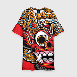 Платье клеш для девочки Barong - Bali - tattoo, цвет: 3D-принт