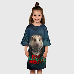 Платье клеш для девочки Страшный граф Хомякула, цвет: 3D-принт — фото 2