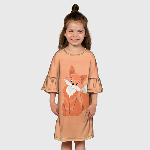 Детское платье Милая лиса / 3D-принт – фото 3