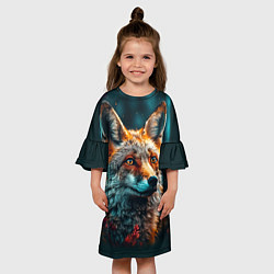 Платье клеш для девочки Лисица фотореализм, цвет: 3D-принт — фото 2