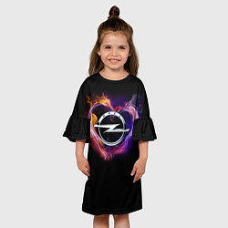 Платье клеш для девочки С логотипом Опель, цвет: 3D-принт — фото 2