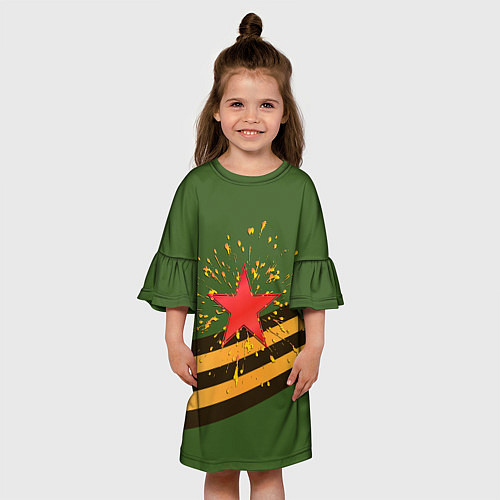 Детское платье Праздничная звезда 9 мая / 3D-принт – фото 3