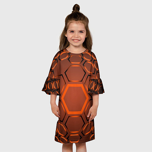 Детское платье Оранжевая техноброня / 3D-принт – фото 3
