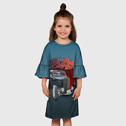 Платье клеш для девочки Настоящий классический хот род, цвет: 3D-принт — фото 2