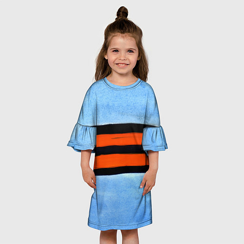 Детское платье Георгиевская лента на голубом фоне / 3D-принт – фото 3
