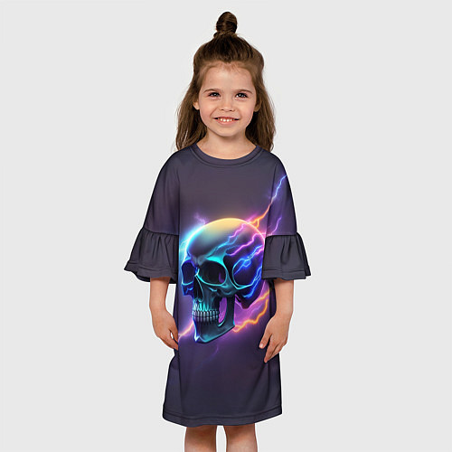 Детское платье Череп с молниями / 3D-принт – фото 3