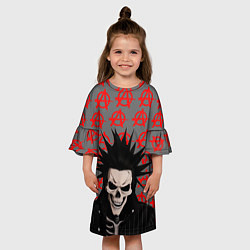 Платье клеш для девочки Дохлый панк, цвет: 3D-принт — фото 2