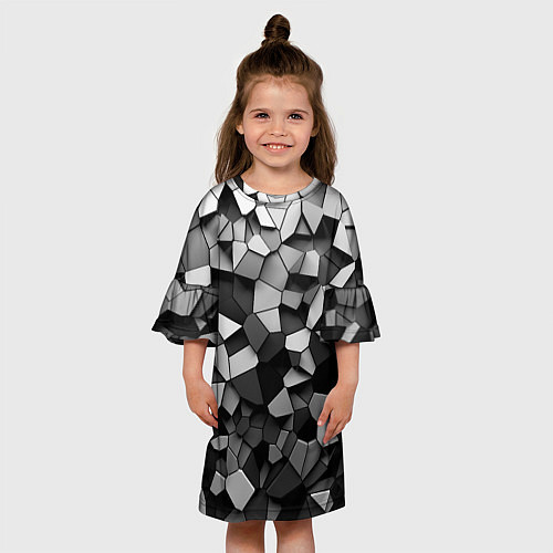 Детское платье Серые стальные плиты / 3D-принт – фото 3