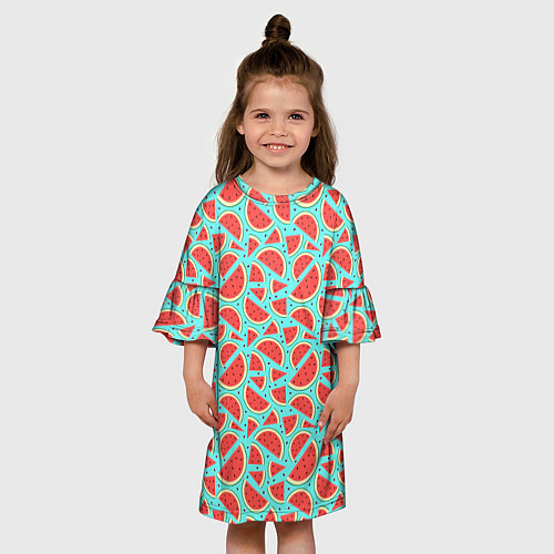 Детское платье Летний паттерн с арбузами / 3D-принт – фото 3