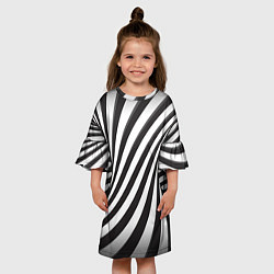 Платье клеш для девочки Полосатая зебра, цвет: 3D-принт — фото 2
