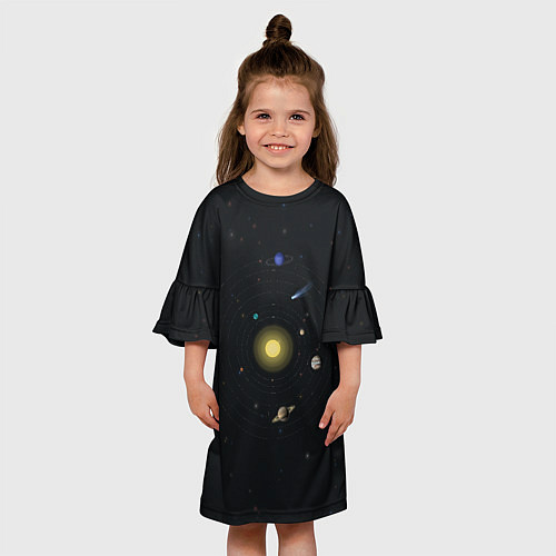 Детское платье Солнце и планеты / 3D-принт – фото 3