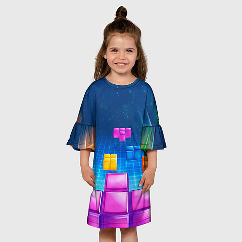 Детское платье Падающие сверху блоки тетриса / 3D-принт – фото 3