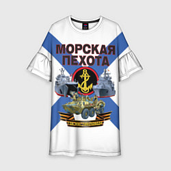 Платье клеш для девочки Морская пехота - где мы, там победа!, цвет: 3D-принт