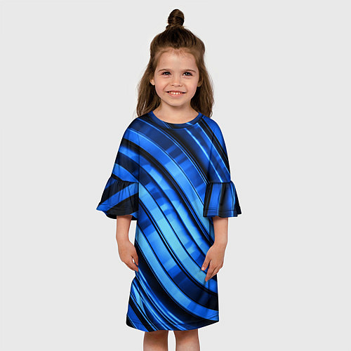 Детское платье Темно-синий металлик / 3D-принт – фото 3