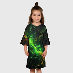 Платье клеш для девочки Зеленая молния, цвет: 3D-принт — фото 2