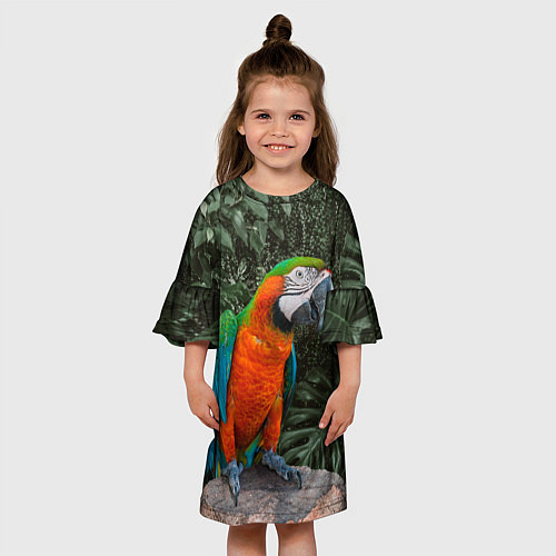 Детское платье Попугай Макао / 3D-принт – фото 3