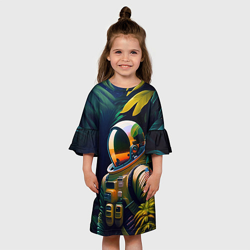 Детское платье Космонавт в зарослях / 3D-принт – фото 3