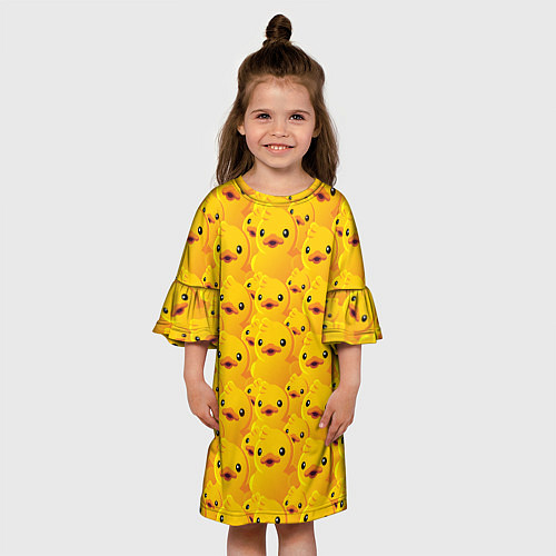 Детское платье Желтая резиновая уточка для ванны / 3D-принт – фото 3