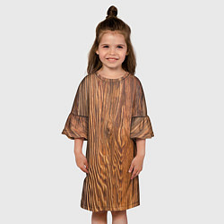 Платье клеш для девочки Текстура дерева, цвет: 3D-принт — фото 2