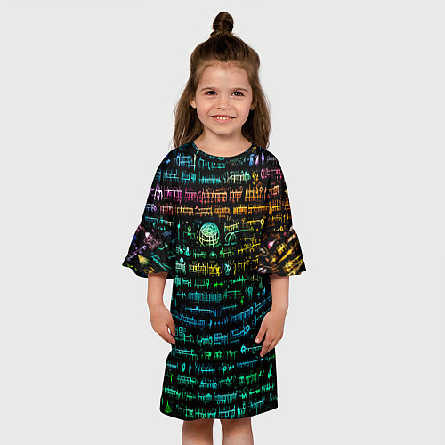 Детское платье Символы психоделика - нейронная сеть / 3D-принт – фото 3