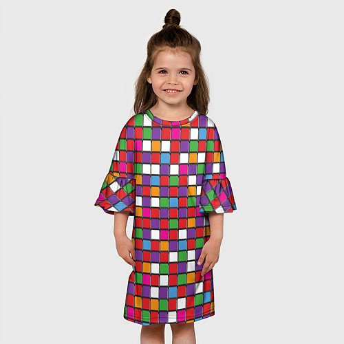 Детское платье Color cubes / 3D-принт – фото 3