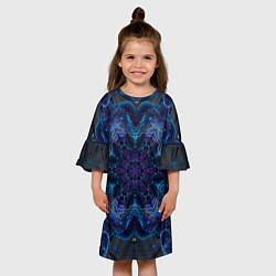 Платье клеш для девочки Нанотехнологический паттерн, цвет: 3D-принт — фото 2