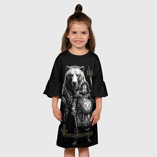Детское платье Велес с медведем / 3D-принт – фото 3