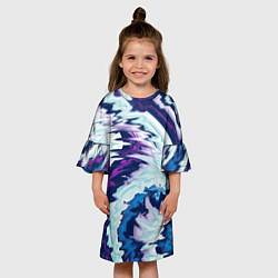 Платье клеш для девочки Размытая краска, цвет: 3D-принт — фото 2