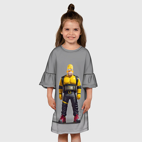 Детское платье Homer Simpson - ninja - neural network / 3D-принт – фото 3