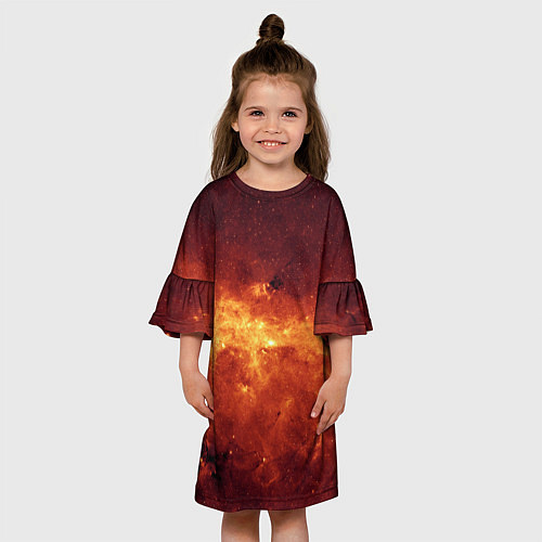 Детское платье Огненная галактика / 3D-принт – фото 3