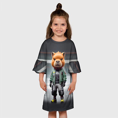 Детское платье Capy - cool dude - cyberpunk / 3D-принт – фото 3