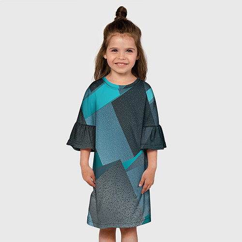 Детское платье Абстрактные ребристые кубы / 3D-принт – фото 3