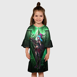 Платье клеш для девочки Jinx art arcane league of legends, цвет: 3D-принт — фото 2