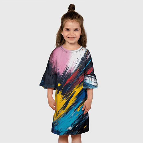 Детское платье Разлив акварели / 3D-принт – фото 3