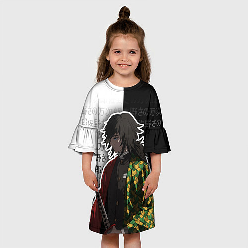 Детское платье Гию томиока и иероглифы - клинок / 3D-принт – фото 3