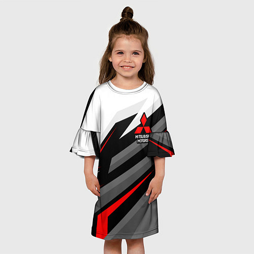 Детское платье Mitsubishi motors - красная линия / 3D-принт – фото 3